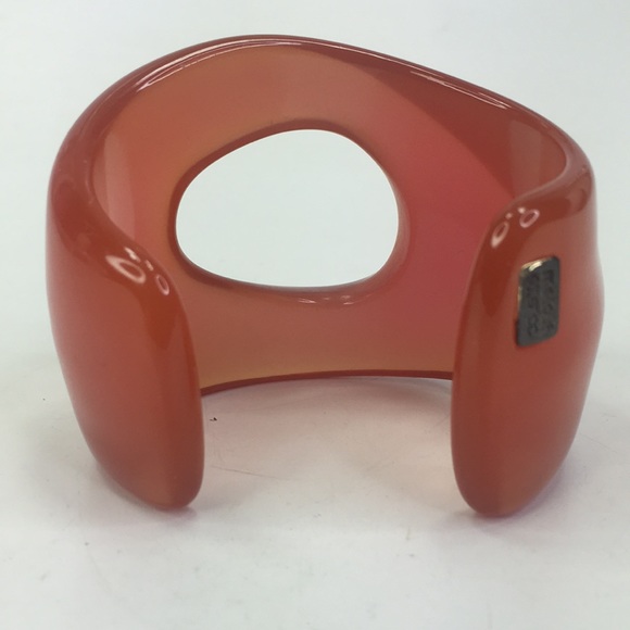 Colette Malouf Resin Cuff clear orange cut out - Picture 6 of 6